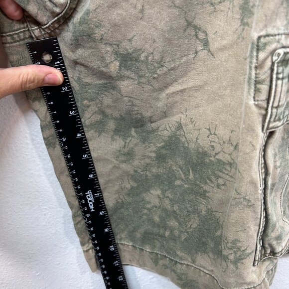 Mossimo Cargo Supply mens shorts 38 brown green camoflauge vtg distressed casual - Picture 10 of 14